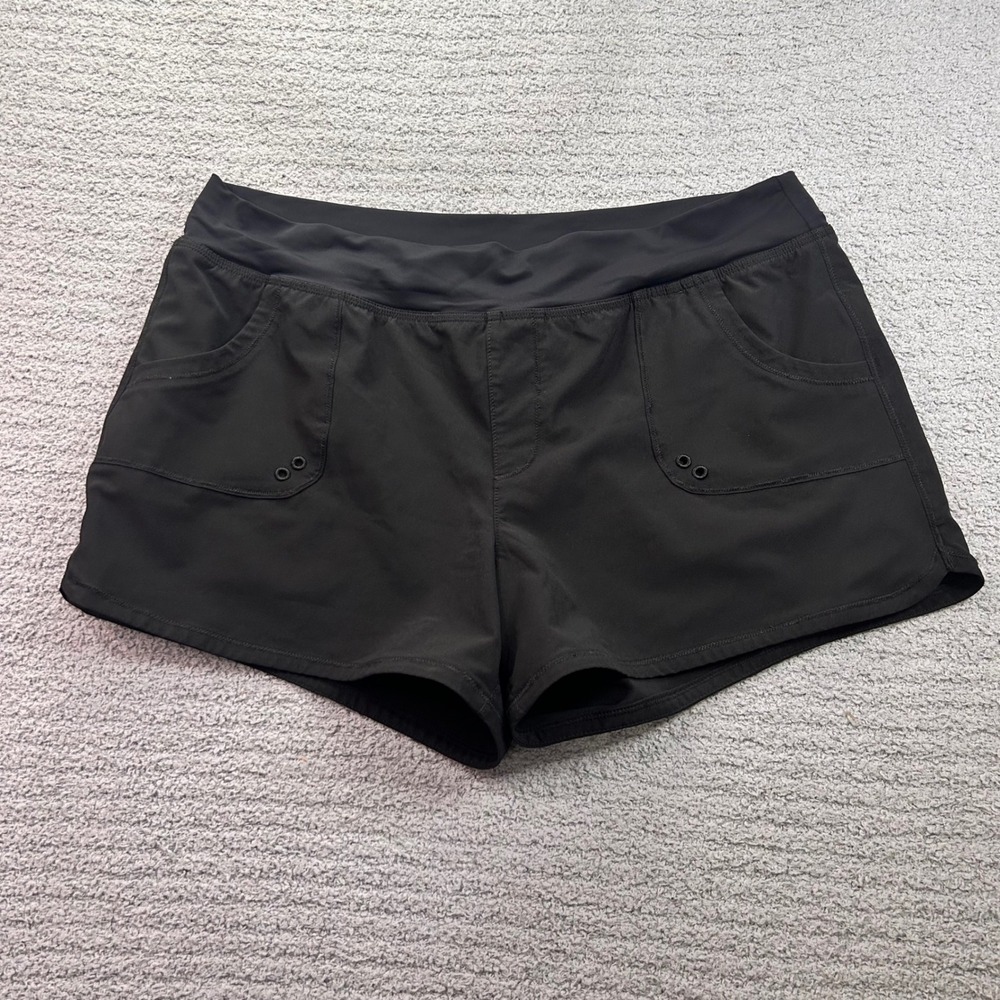 Prana Active Shorts Black XL Hiking Yoga Sporty Athleisure Minimalist Outdoorsy